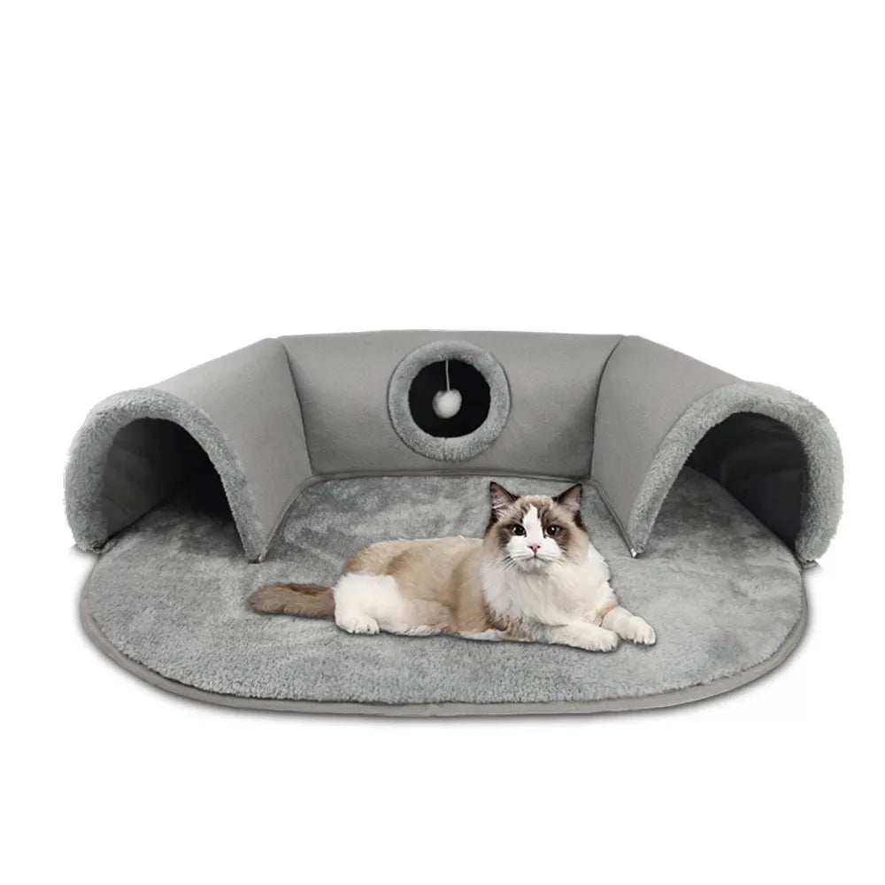 CozyPlaid Tunnel: Play, Hide & Stay Warm!